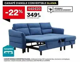 BUT Canapé d'angle convertible glama offre