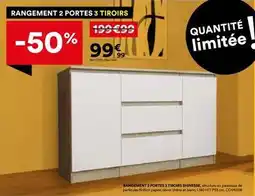 BUT Chêne - rangement 2 portes 3 tiroirs offre