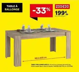 BUT Chêne - table 1ballonge asole offre