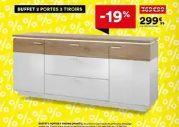 BUT Chêne - buffet 2 portes 3 tiroirs offre