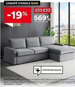 BUT Canapé d'angle nani offre