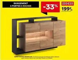 BUT Chêne - buffet 3 portes niches offre