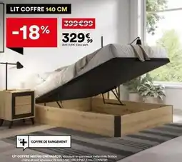 BUT Chêne - lit coffre 140x90 cm napoles offre