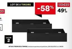 BUT Set de 2 tiroirs de lit bridge offre