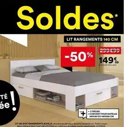 BUT Lit rangements 140 cm offre