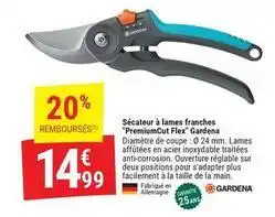 Gamm vert Gardena - sécateur à lames franches premiumcut flex offre