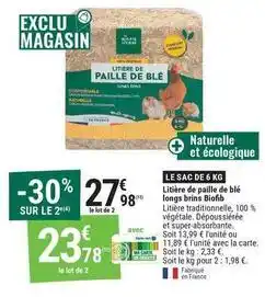 Gamm vert Litière de paille de blé lounge brins biofib offre