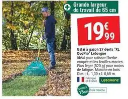 Gamm vert Leborgne - balai à gazon 27 dents xl offre