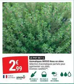 Gamm vert Invivo - aromatiques offre