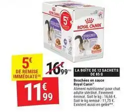 Gamm vert Royal canin - bouchées en sauce offre