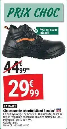 Gamm vert Chaussure de sécurité miami offre