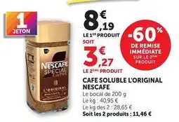 Hyper U Nescafé - cafe soluble l'original offre