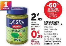 Hyper U Barilla - sauce pesto basilic offre
