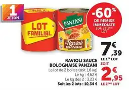Hyper U Panzani - ravioli sauce bolognaise offre
