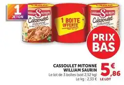 Hyper U William saurin - cassoulet mitonne offre