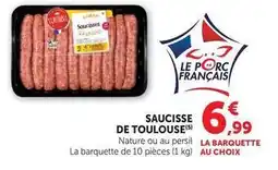 Hyper U Saucisse de toulouse offre