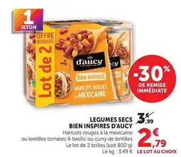 Hyper U D'aucy - legumes secs bien inspires offre