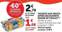 Hyper U Yoplait - yaourts aux fruits offre decouverte panier offre