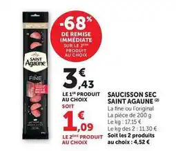 Hyper U Saint agaune - saucisson sec offre