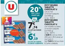 Hyper U U - petit beurre tablette chocolat offre