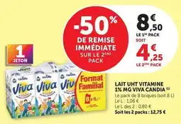 Hyper U Candia - viva lait uht vitamine 1% mg offre
