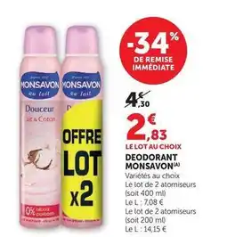Hyper U Monsavon - deodorant offre