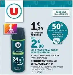 Hyper U U - deodorant homme efficacite 24h offre