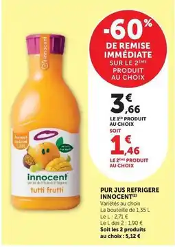 Hyper U Innocent - pur jus refrigere offre