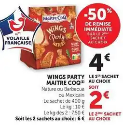 Hyper U Maître coq - wings party offre