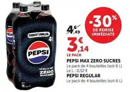 Super U Pepsi - max zero sucres offre