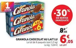 Super U Lu - granola chocolat au lait offre