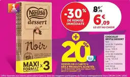 Super U Nestlé - chocolat dessert offre