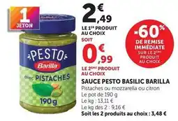 Super U Barilla - sauce pesto basilic offre