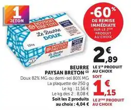 Super U Paysan breton - beurre offre