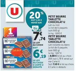 Super U U - petit beurre tablette chocolat offre