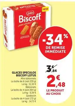 Super U Lotus - glaces speculos biscoff offre