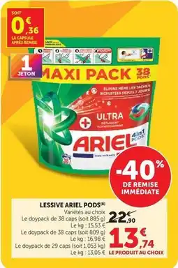 Super U Ariel - lessive pods offre