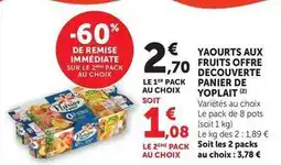 Super U Yoplait - yaourts aux fruits offre decouverte panier offre