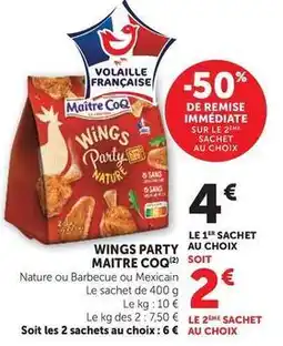 U Express Maître coq - wings party offre