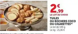 U Express Tuiles ou rochers coco ou cigarettes offre