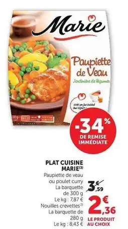 U Express Marie - plat cuisine offre