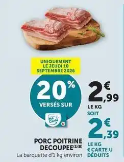 U Express Porc poitrine decoupe offre