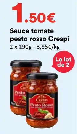 Hmarket Crespi Sauce tomate pesto rosso offre
