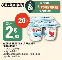 E.Leclerc CAZAUBON YAOURT BRASSÉ À LA FRAISE offre
