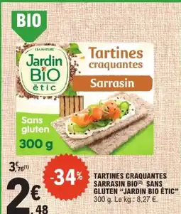 E.Leclerc Jardin Bio Étic Tartines craquantes Sarrasin offre