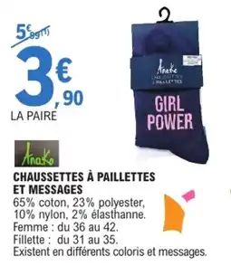 E.Leclerc Anako Chaussettes à Paillettes offre