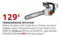 Rural Master NEX TRONÇONNEUSE HP216 NUE offre