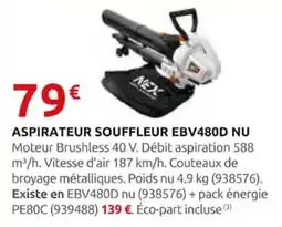 Rural Master NEX Aspirateur souffleur EBV480D NU offre