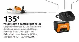 Rural Master STIHL Taille haies à batterie HSA 50 NU offre