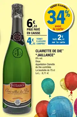 E.Leclerc Jaillance Clairette de Die offre